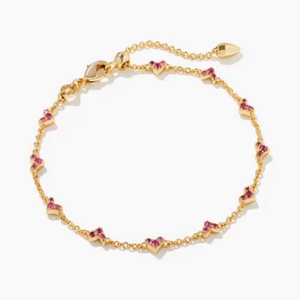 Kendra Scott pink hesrt adjustable bracelet ”haven”